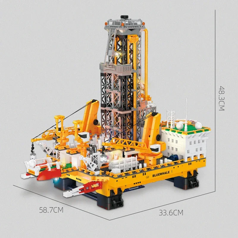深海油井掘削ビルディングブロック,建設モデル,子供のおもちゃの組み立て,mocのアイデア,クリスマスプレゼント,新品