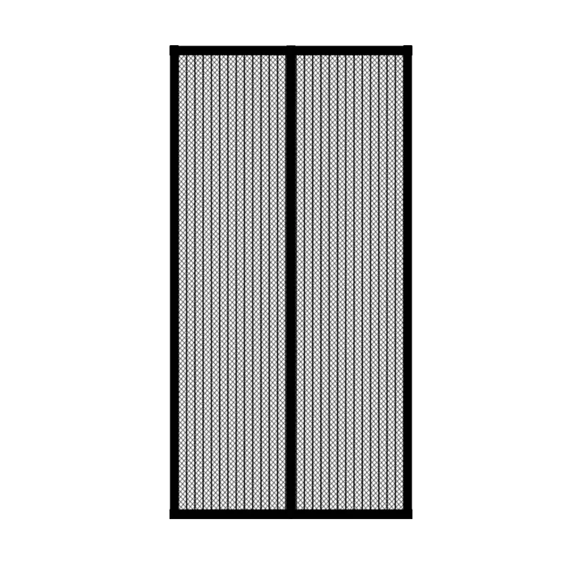 1PCS Magnetic Screen Door Double Fix With Hook And Loop Tape Self Sealing Thick Striped Mesh Curtain Insect Protection For Multi