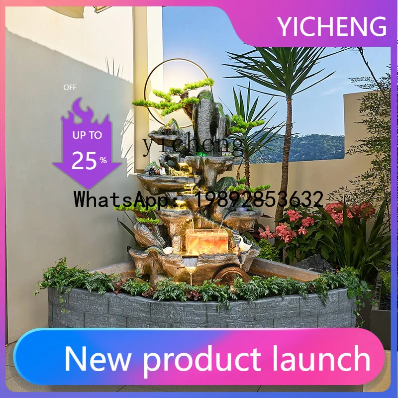 H5  courtyard ecological fish pond high mountains and flowing water Chinese fish tank landscape floor ornament outdoor