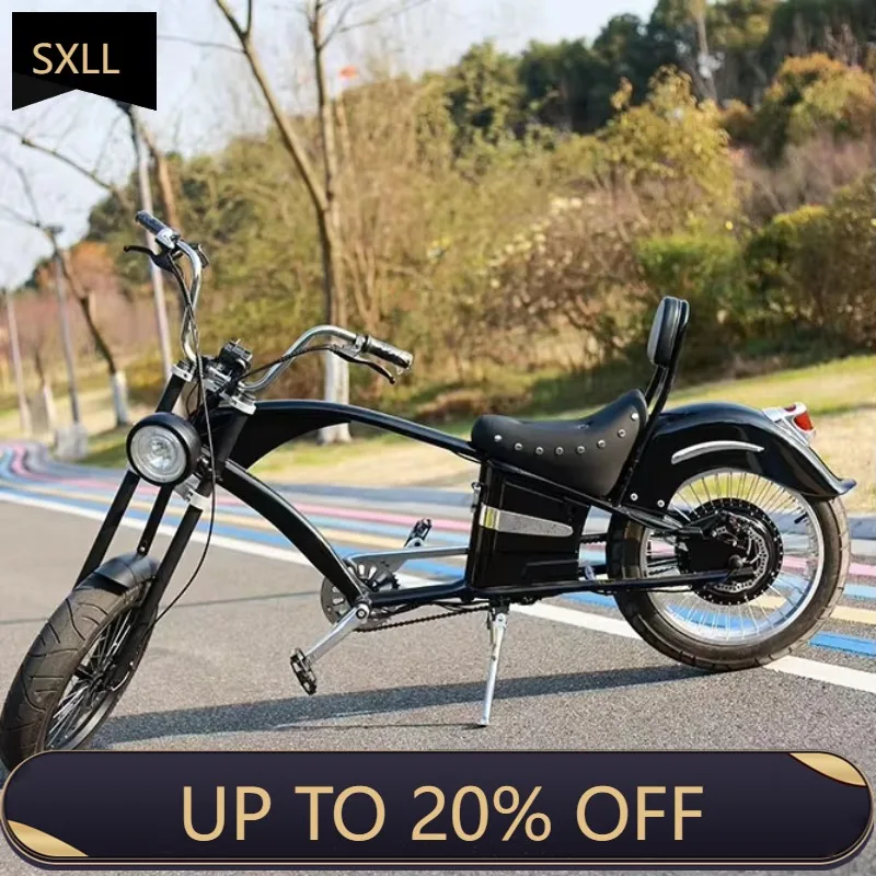 

SXLL 1000 watts rear hub motor single speed carbon steel city electric scooter fat tires mountain bike style disc brakes adult c