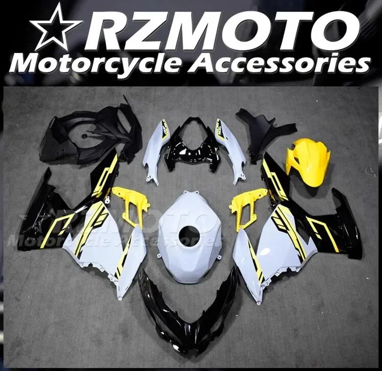 4Gifts New ABS Motorcycle Fairings Kit Fit For Kawasaki EX 250 400 2019 2020 2021 2022 2023 19 20 21 22 Bodywork Set Yellow Gray