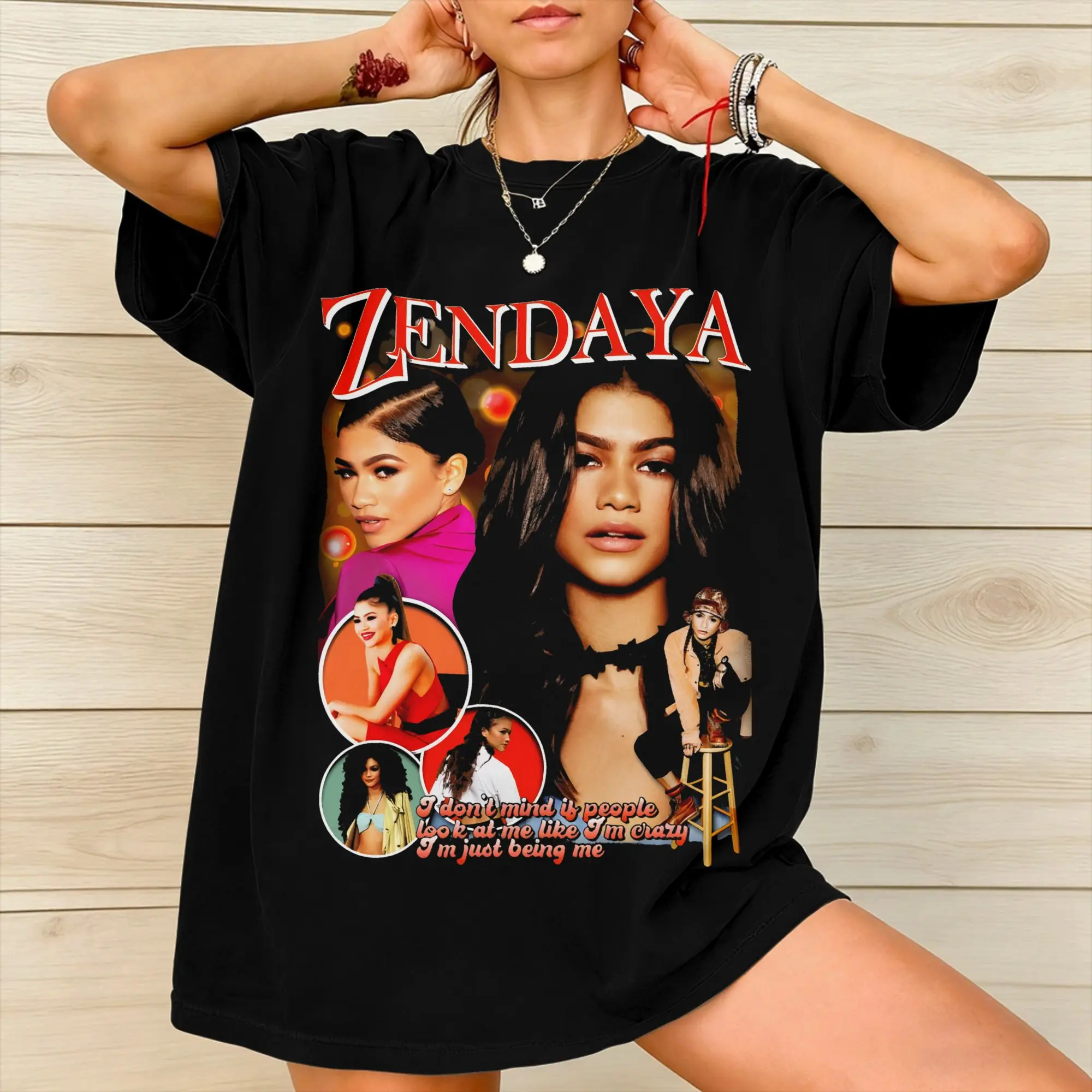 Mens Womens Ruby Rue Zendaya T Shirt Pure Cotton Printed T-Shirt  Clothing Outfits