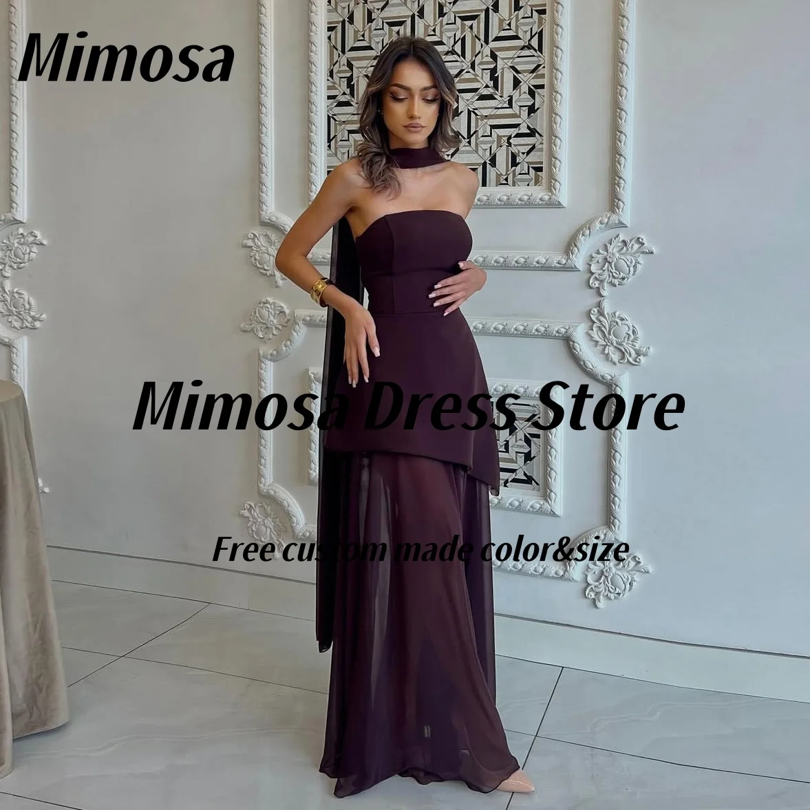 

Вечернее платье Mimosa на заказ, платья для выпускного вечера без бретелек, 2021, сексуальные длинные шали сзади, свадебные банкетные вечерние платья по индивидуальному заказу