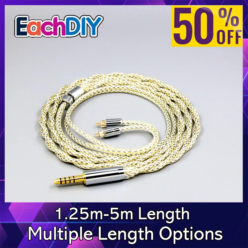 TypeS 23AWG Litz Shielding Silver OCC Earphone Cable For 0.78mm 2pin IEM BA Westone W4r UM3X UM3RC JH13 High Step LN008943