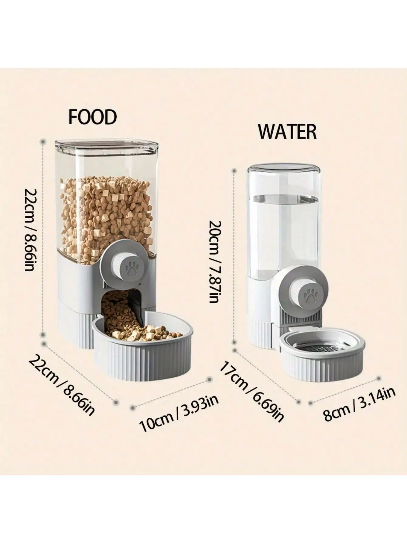 Space-Saving Automatic Pet Feeder And Water Dispenser - Durable, Easy-Clean Design - Perfect For Small Animals Like Rabbits & Ha