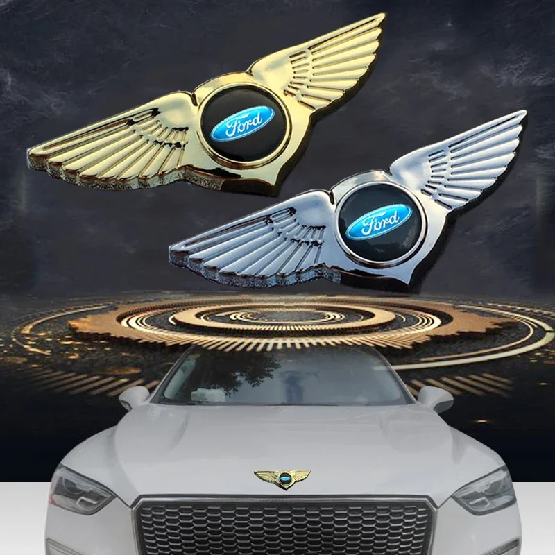 Car Badge Sticker Front Grille Wings Emblem Decal for Ford Mustang Explorer Fusion Focus MK2 MK3 MK8 1 2 3 Mondeo Kuga Ecosport