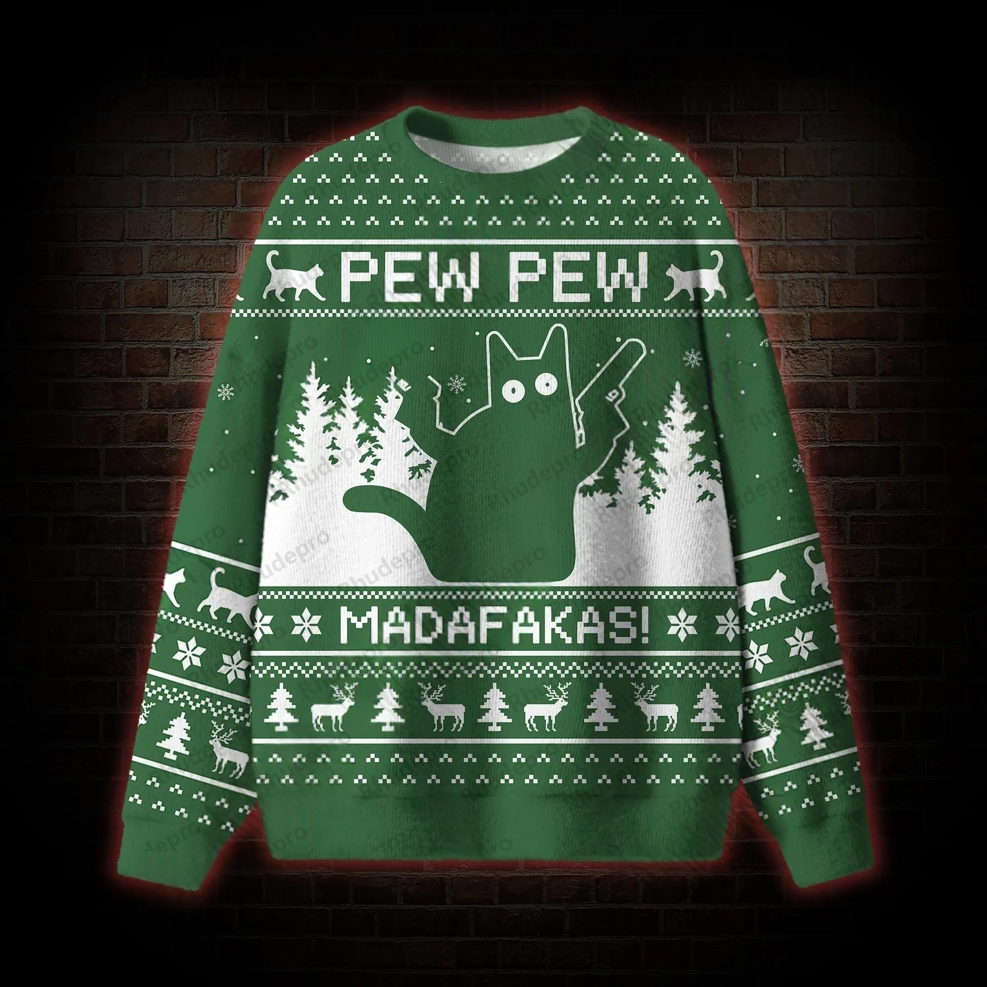 Pew Pew Ugly Sweatshirts Men's Autumn/Winter Long-Sleeved Sweaters - Fun Men's Fashion Clothing 2027