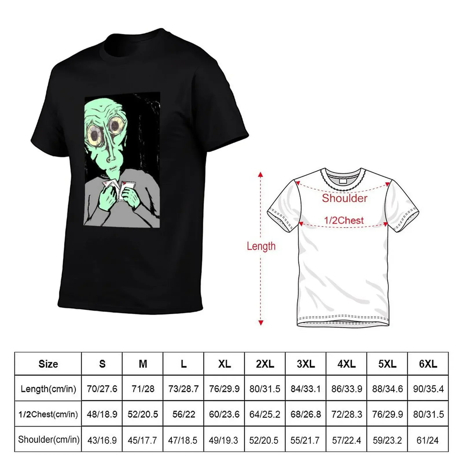 Alien Playing Poker T-Shirt blanks vintage graphic tee mens t shirts pack