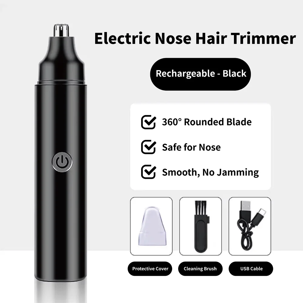 

Электрический триммер для волос в носу, безопасный, не повреждает волосы в носу, не застрявшие волосы, многофункциональный электрический триммер для бритья волос в носу, триммер для бровей
