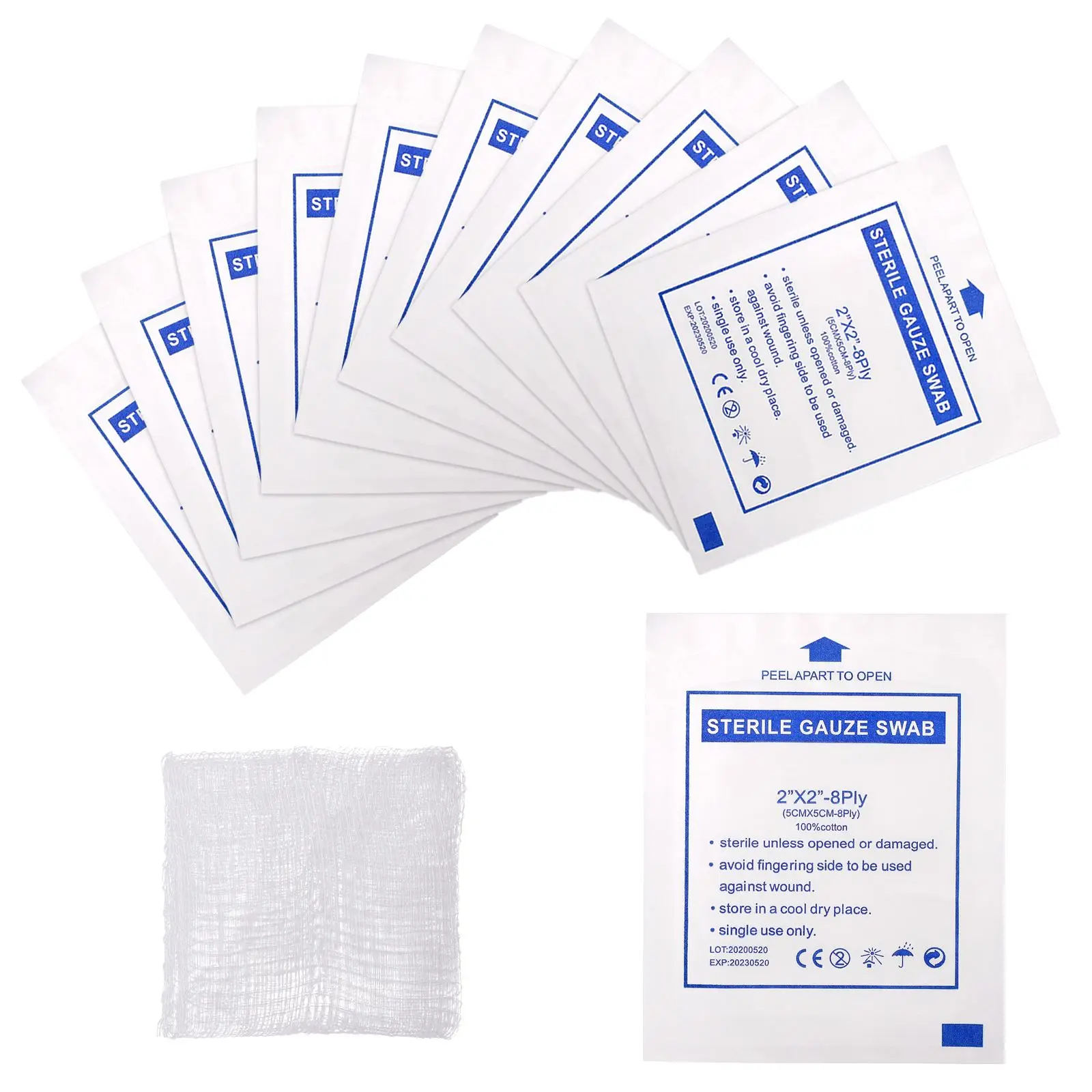 

30PCS Sterile Medical Gauze Pad Wound Care Supplies Gauze Pad Cotton First Aid Waterproof Wound Dressing Care Supplies