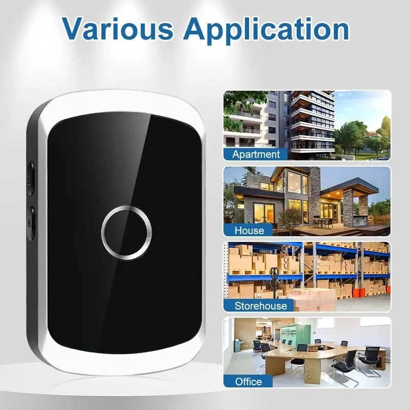 Wireless Doorbell 300M Range Smart Home Welcome Door Bell Chimes Kit 36 Ringtones LED Flash House Garden Door Bell US EU Plug