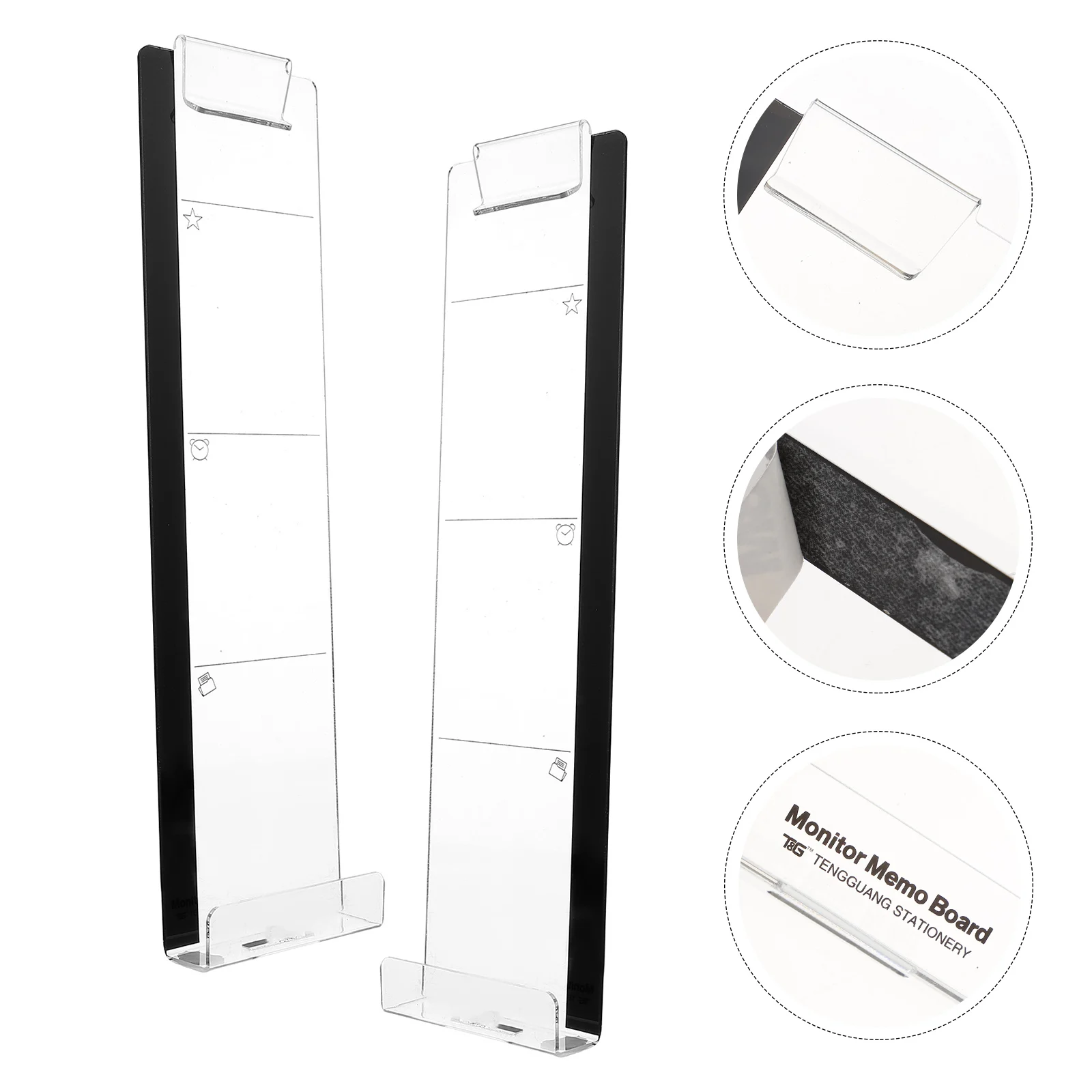 Conjunto de placa de memorando com suporte para telefone, 2 peças, monitor transparente, placa de mensagem para escritório, uso doméstico, mãos livres, observação de filmes