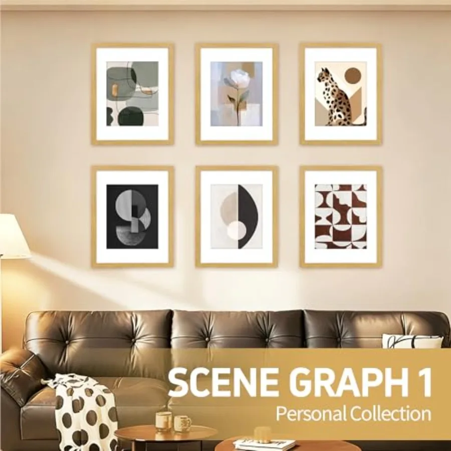 11x14 Natural Picture Frame for Wall Hanging, Wood Material, Light Brown, Includes 8x10 Mat Compatibility