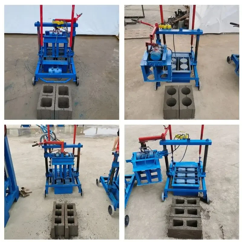 Manual Semi Automatic Interlocking Paver Hollow Cement Concrete Block Making Machine