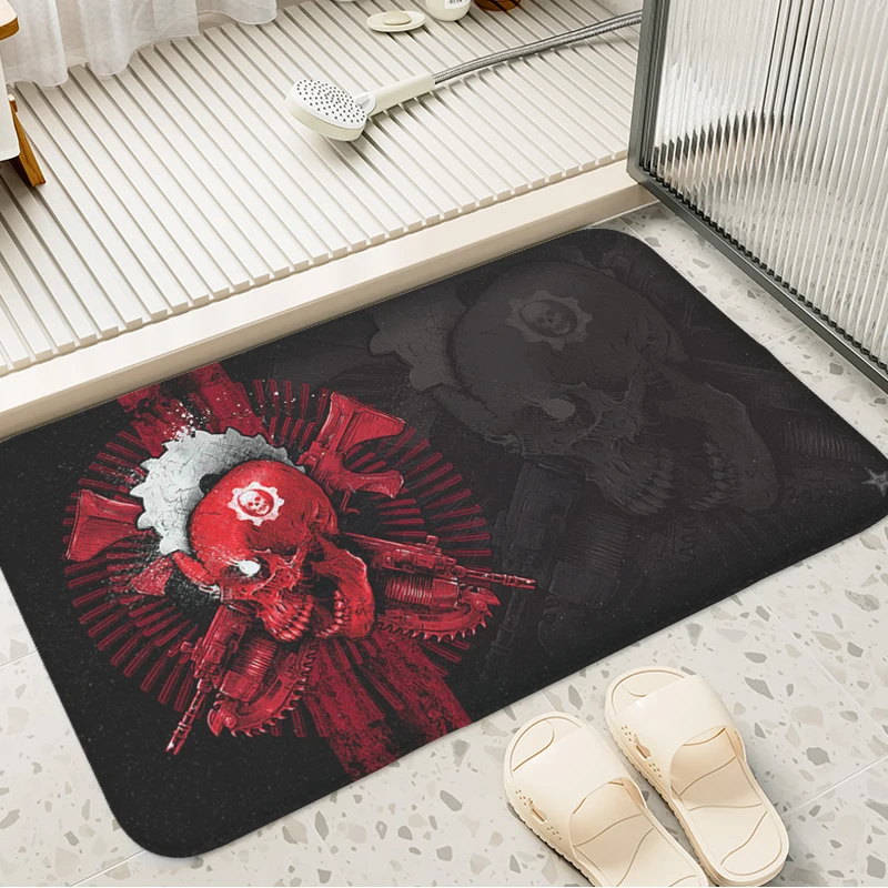 Skull Art Bathroom Mat Hallway Balcony Kitchen Rug Custom Doormat Entrance Door Living Room Floor Carpet Home Decor Items