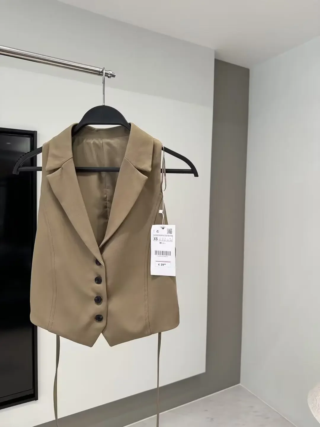 Traje de 2 piezas para mujer, Top elegante con cuello y falda acampanada, diseño con abertura trasera, novedad de 2024