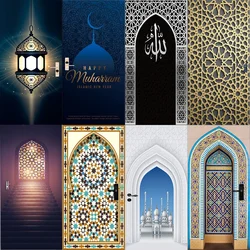 Retro Style Door Stickers 29 Muslim Art Mural Stickers Self-adhesive Waterproof Wallpaper Corridor Wardrobe Decoration Posters