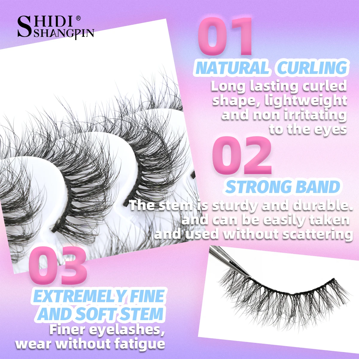 SHIDISHANGPIN 6/10 Paar Kreuz-Manga-Wimpern, 3D-natürliche falsche Wimpern, flauschige weiche Wimpern, Wispy, natürliches Wimpernverlängerungs-Make-up