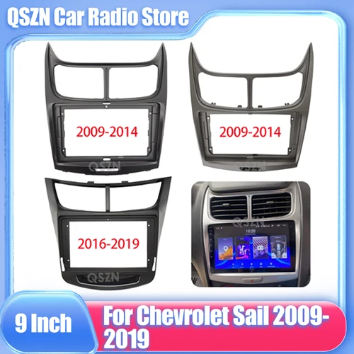 Fascia de Radio de coche 2DIN de 9 pulgadas para Chevrolet Sail Aveo 2009 - 2019 marco Multimedia de coche tablero de instalación Panel embellecedor reacondicionamiento