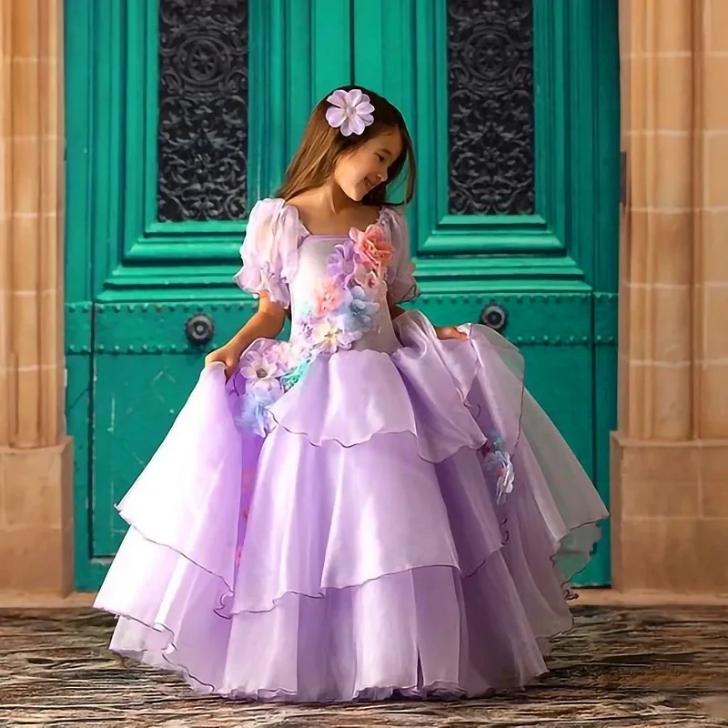❤2026✚Girls Encanto Costume Madrigal Isabela Cosplay Dress For Kids Fancy Carnival Birthday Party Outfits Halloween Princess Dr◀ view 4