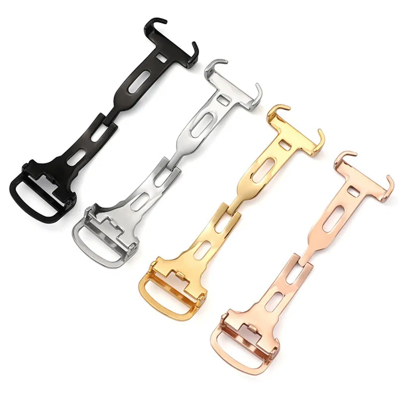 14 16 18 20mm Stainless Steel Folding Buckle for Leather Strap Buckle Women Men\'s  Universal Belt Watch Clasp Accessories