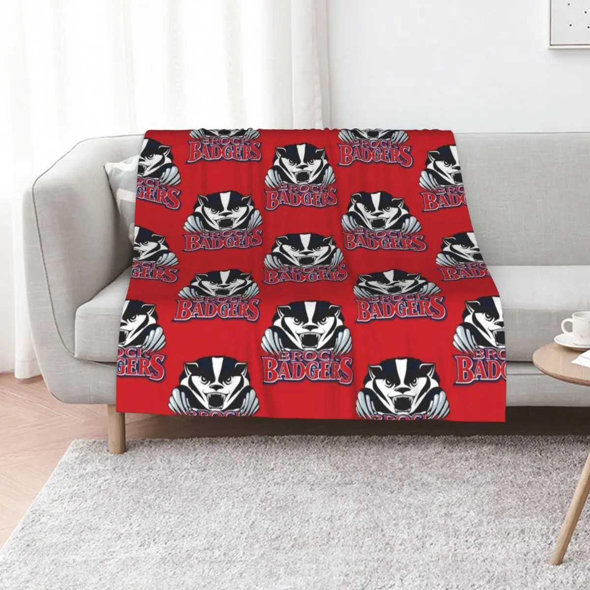 Brock (Badgers) College Logo1 Throw Blanket Kid'S valentine gift ideas for winter Luxury St Warm blankets ands Blankets