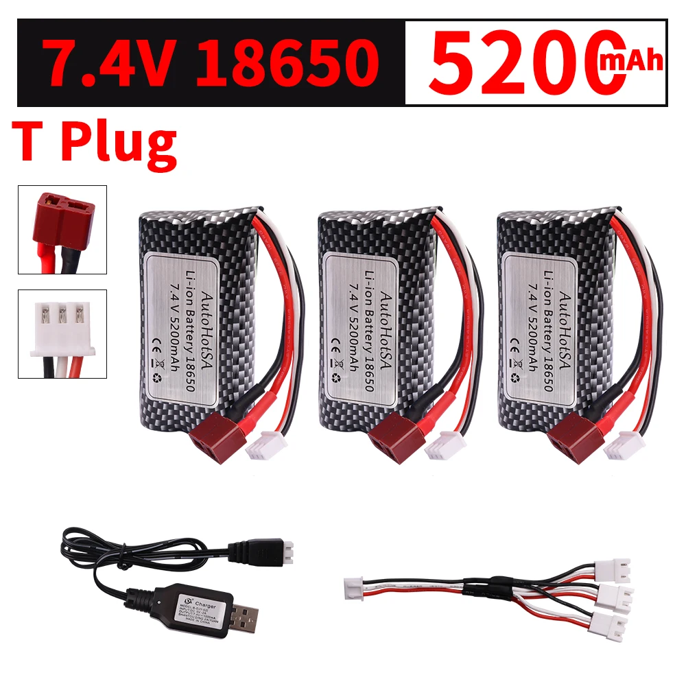 7.4V 5200MAH bateria lipo T wtyczka do SCY-16101 SCY-16102 SCY-16103 SCY-16201 SCY-16301 SCY-16302 SCY-16303 części zamienne do samochodów