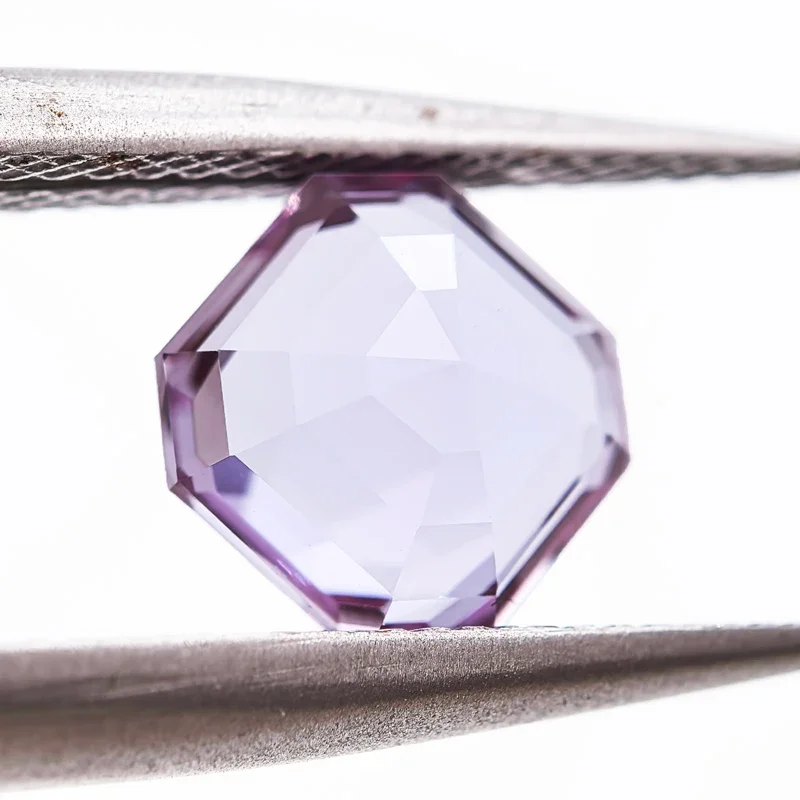 Laboratório cultivado alexandrite asscher forma mudança cor pedra encantos pedra preciosa diy anel colar brincos materiais principais certificado