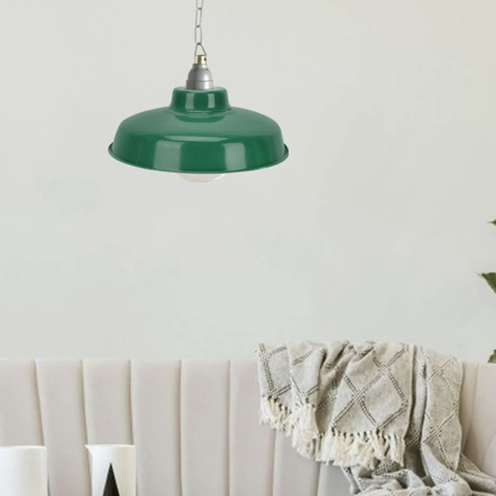 

2pcs Vintage Green Lampshade Retro Protective Waterproof Light Cover Enamel Industrial Accessories