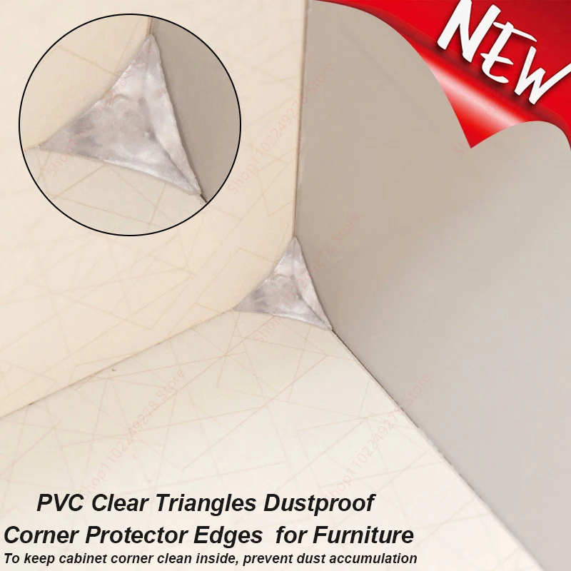 50pcs PVC Transparent Corner Dustproof Plug triangle anti-dust angle Furniture Protector Protective Edge Cabinet Drawer Bracket