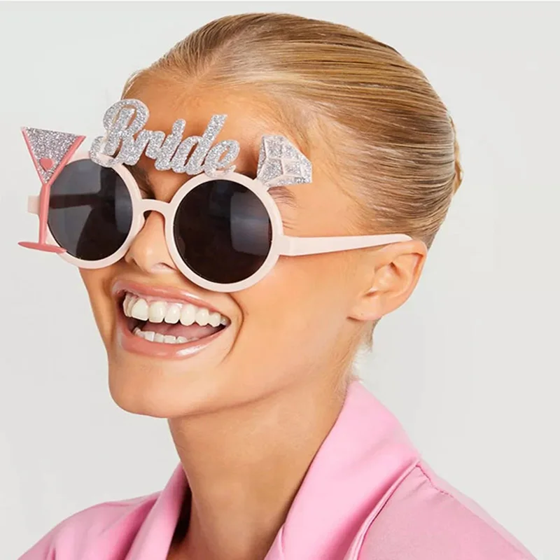 Gafas de sol para fiesta de despedida de soltera, accesorios para fotos, suministros de decoración para despedida de soltera, novia y novio