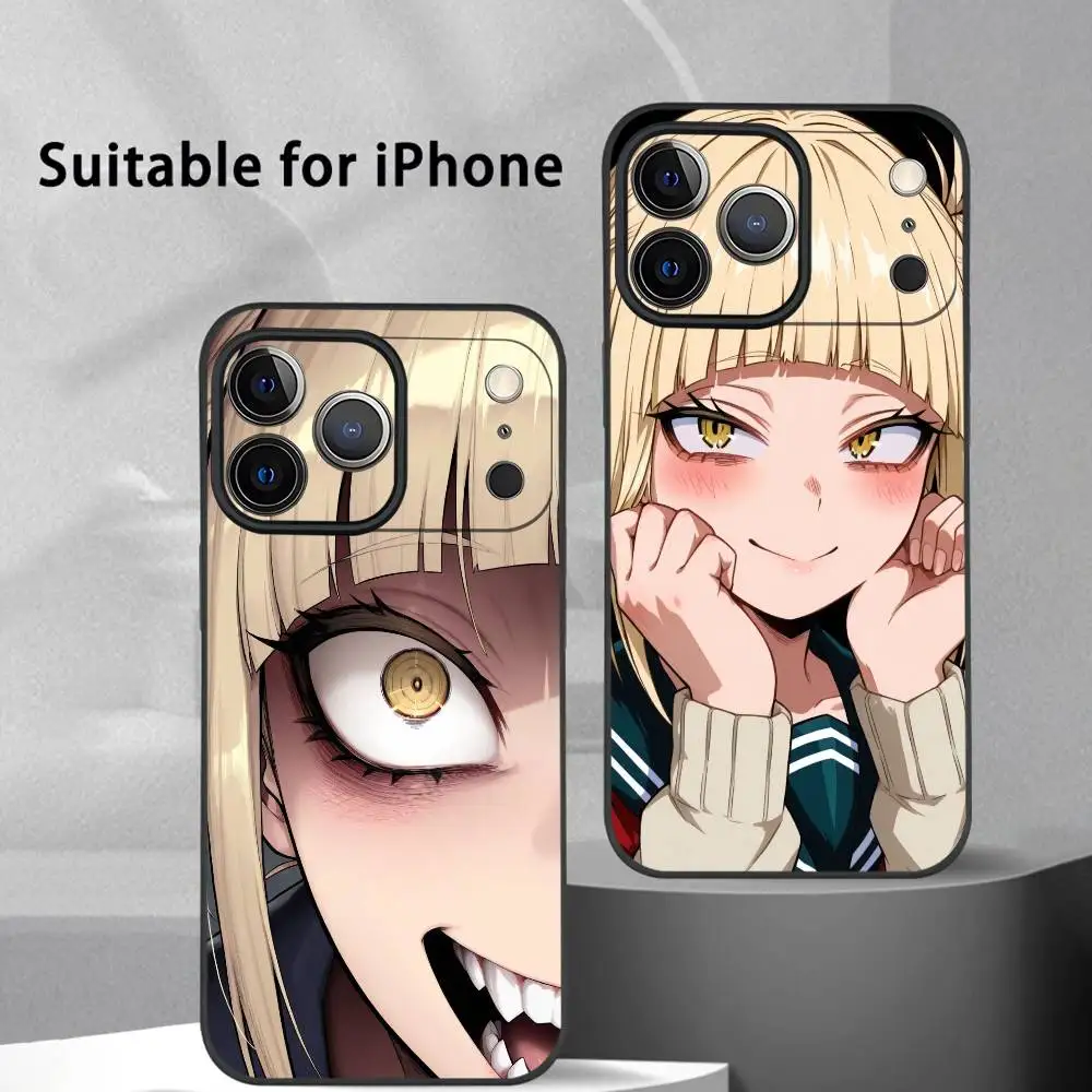 حافظة هاتف Himiko Toga A-Academia Hero لهاتف آيفون 17 16 15 14 13 12 11 Pro Max Plus Mini Black Frosted Soft Shell Funda