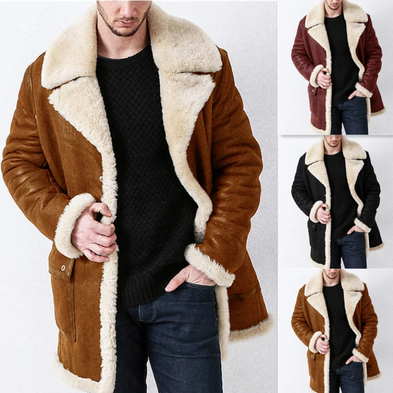 Autumn and Winter New Thickened Fur Integrated Men's Coat Faux Fur Large Overcoat European Style Men's Jacket