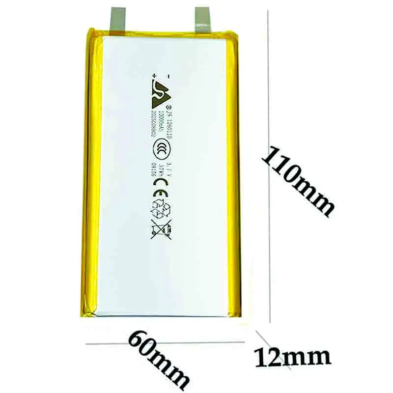 10000mAH 3.7V 1260110 Polymer lithium ion Li-ion Rechargeable battery for POWER BANK GPS Table E-book Batteries
