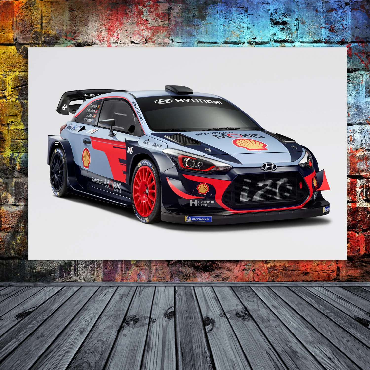 Sportscar Hyundais Tuning i20 Coupe W R C Race Car Wall Art Painting Canvas Posters and Prints Living Room Home Decorations