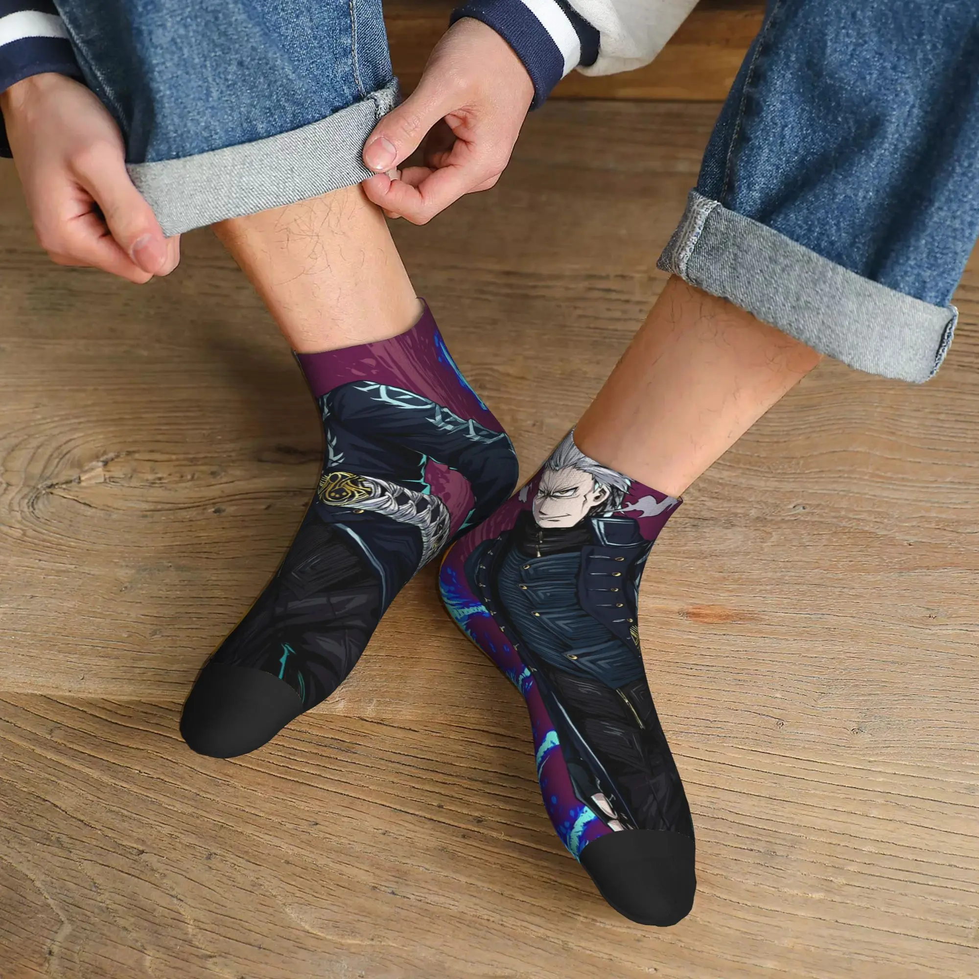 

Всесезонные носки Vergil From the Devil May Cry Series, носки Harajuku Crew, чулки в стиле хип-хоп для мужчин и женщин, рождественские подарки