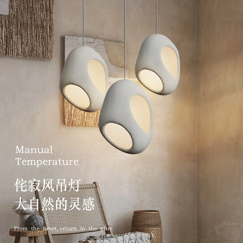 Single Cement Art Studio Dining Room Chandelier Japanese E27 Led Hole Pendant Lamp Living Room Bedroom Home Kitchen Bar Lighting