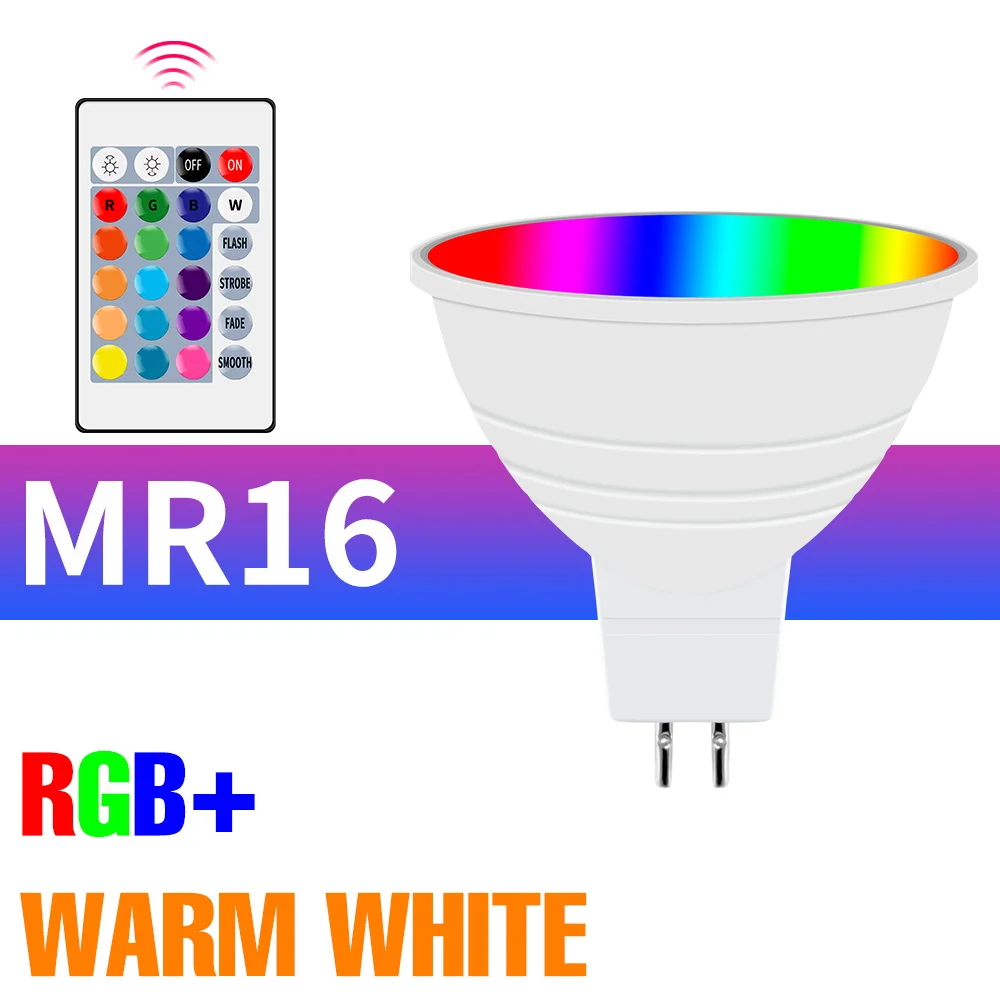 E27 LED RGB-lamp GU10 Spotlight E14 Plafondlamp Smart IR-afstandsbediening MR16-lamp GU5.3 Kroonluchter AC85-265V 15 kleuren dimbaar