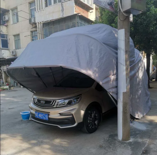 Car Tent Portable Manual Waterproof Car House Shed Foldable Shelter Carport Parking Canopy Galvanized Steel Retractable Garage