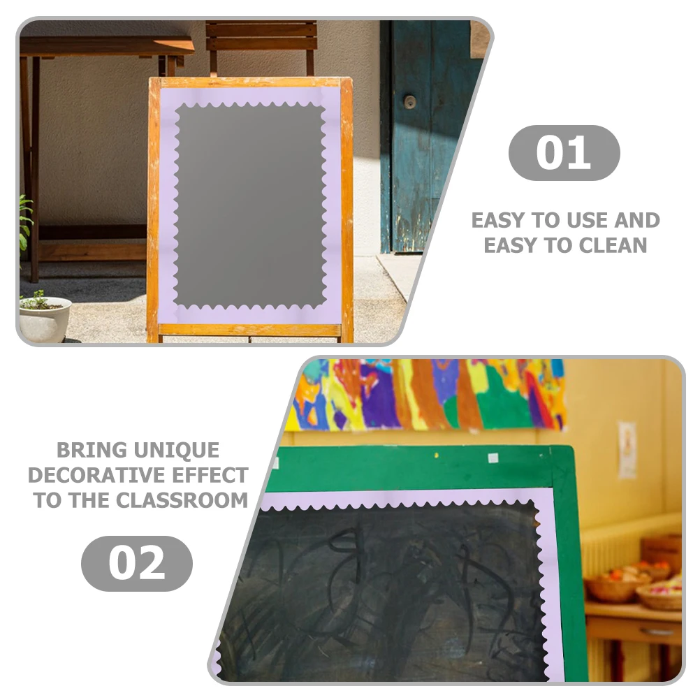 

3 Rolls Border Stickers Classroom Bulletin Board Trim Decorative Wear Resistant Removable Cartoon Pattern Bulletin