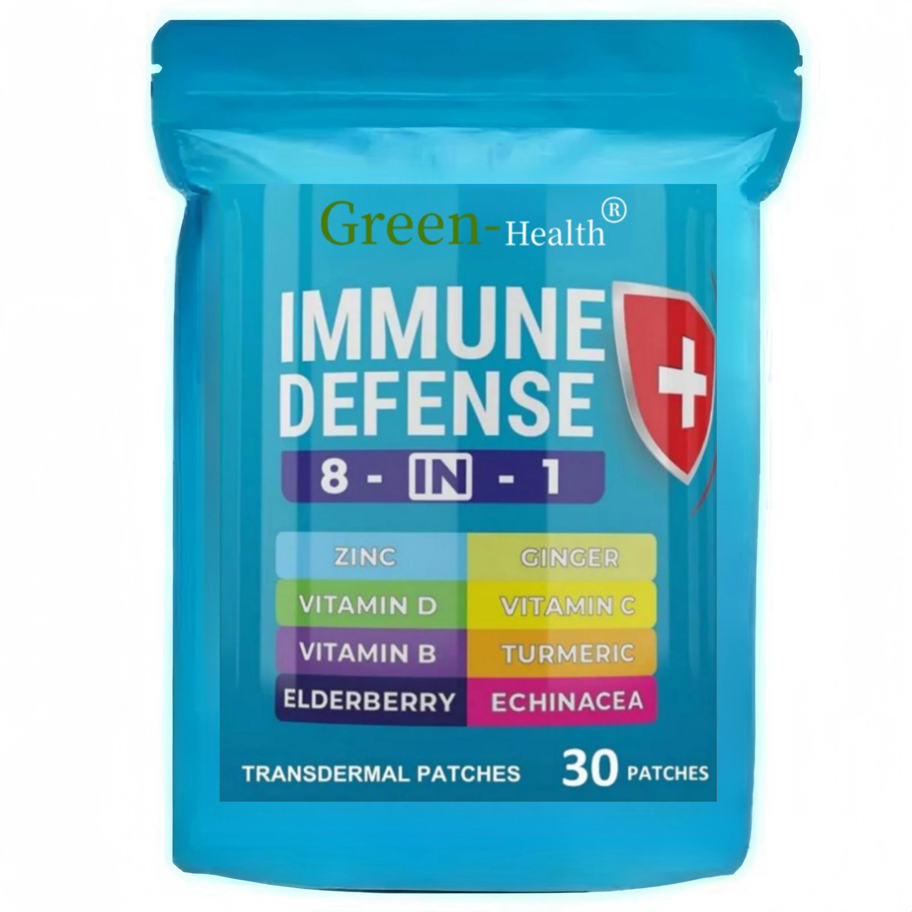 30 Patches Immune Support Transdermal Patches Zinc, Vitamin D3 , Vitamin C And Elderberry - Immune Booster