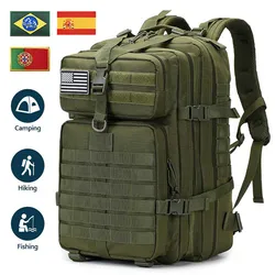 50L/30L Men's Nylon Backpack Military Tactical Backpack Outdoor Softback Camping Hiking Backpack Molle 3P Army Tactical Rucksack