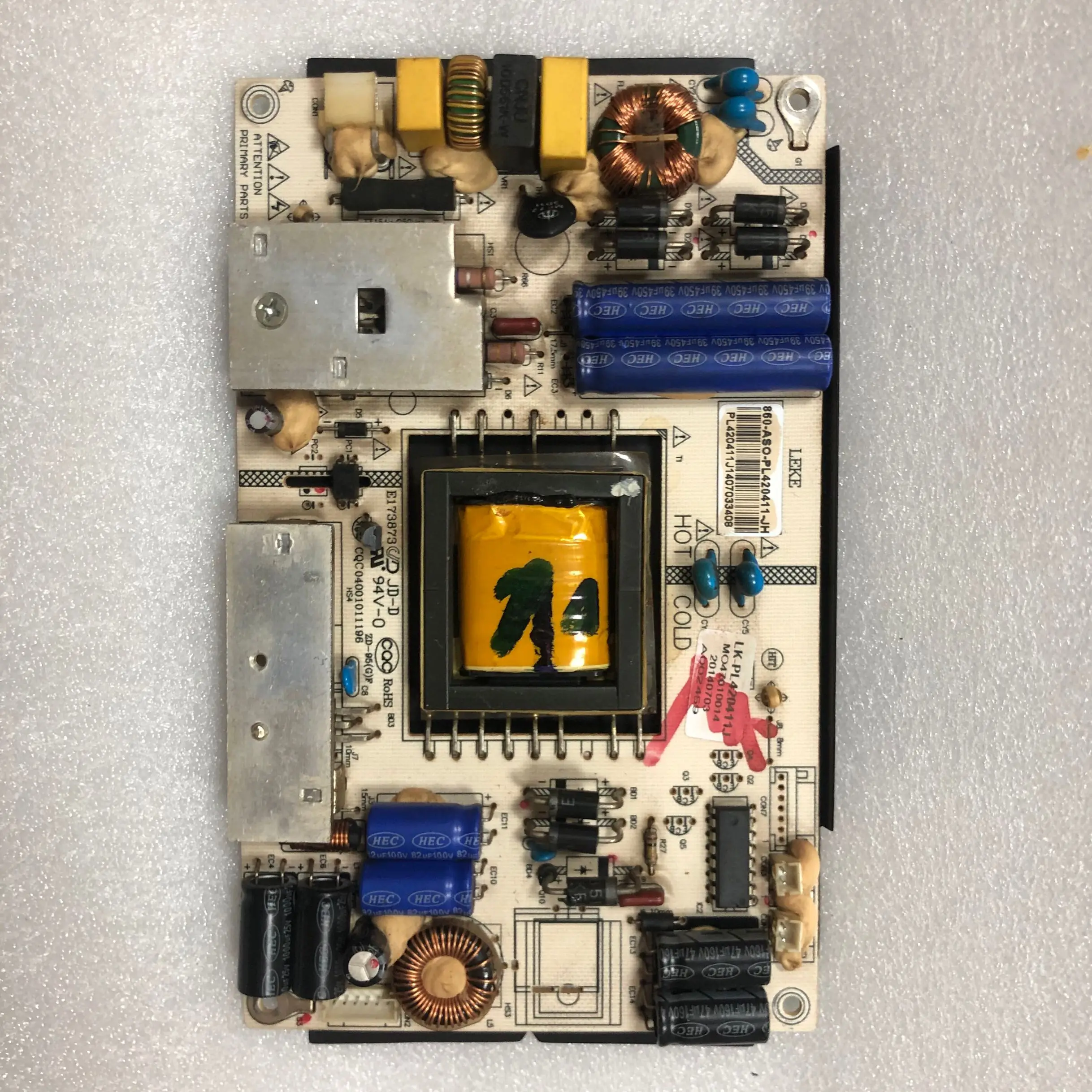 

VX3201S HIGH voltage power supply board LK-PL420411J LKP-PL163