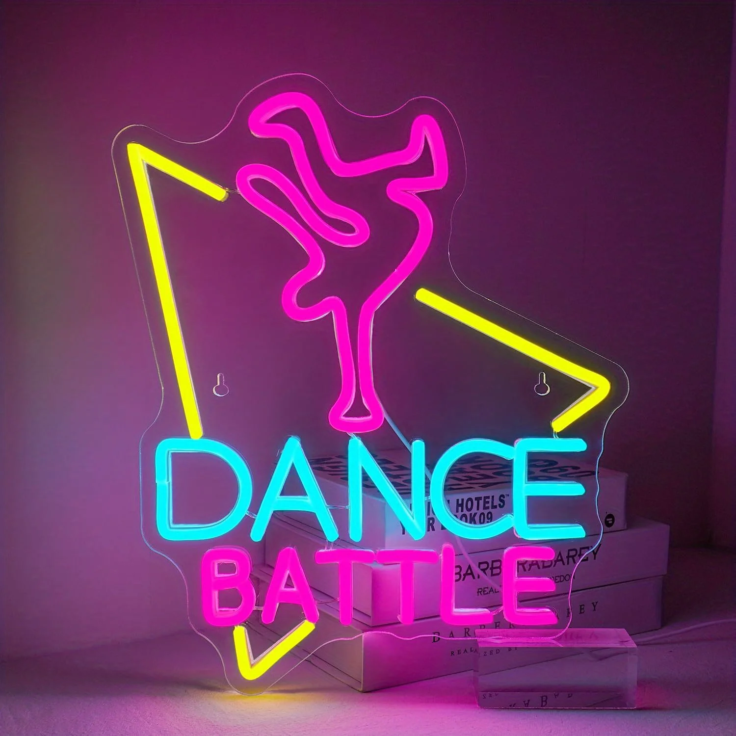 

Неоновая вывеска DANCE BATTLE, неоновая вывеска с питанием от USB и диммером, шаровые светильники, украшение для вечеринки, украшение для стен танцевальной студии
