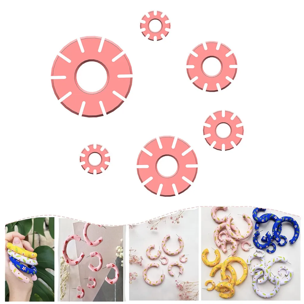 Polymer Clay Hoop Guide Cutters Mold for Art Jewelry Pendant Making Pottery Ceramic Craft Earring Maker Supplies Tool