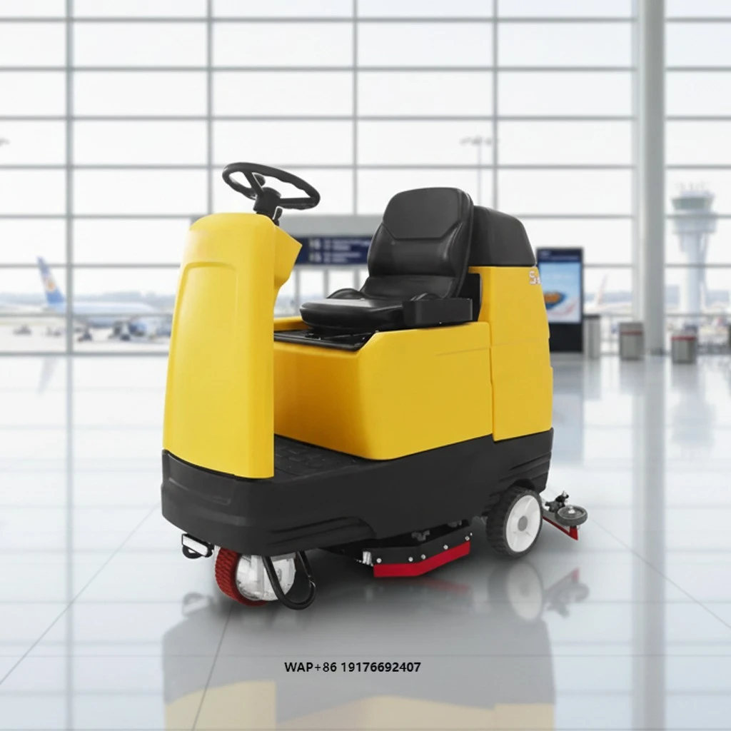 Large Dual Brush High Efficiency Floor Cleaning Machine Elecric Floor Scrubber with 6 Hours  Working Time