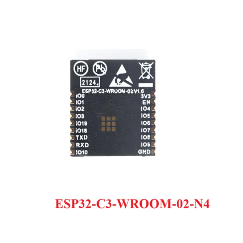 100pcs ESP32-C3-WROOM-02 ESP32 ESP32-C3 WROOM 02 N4 H4 2.4GHz BLE 5.0 WiFi+Bluetooth-compatible Wireless Module