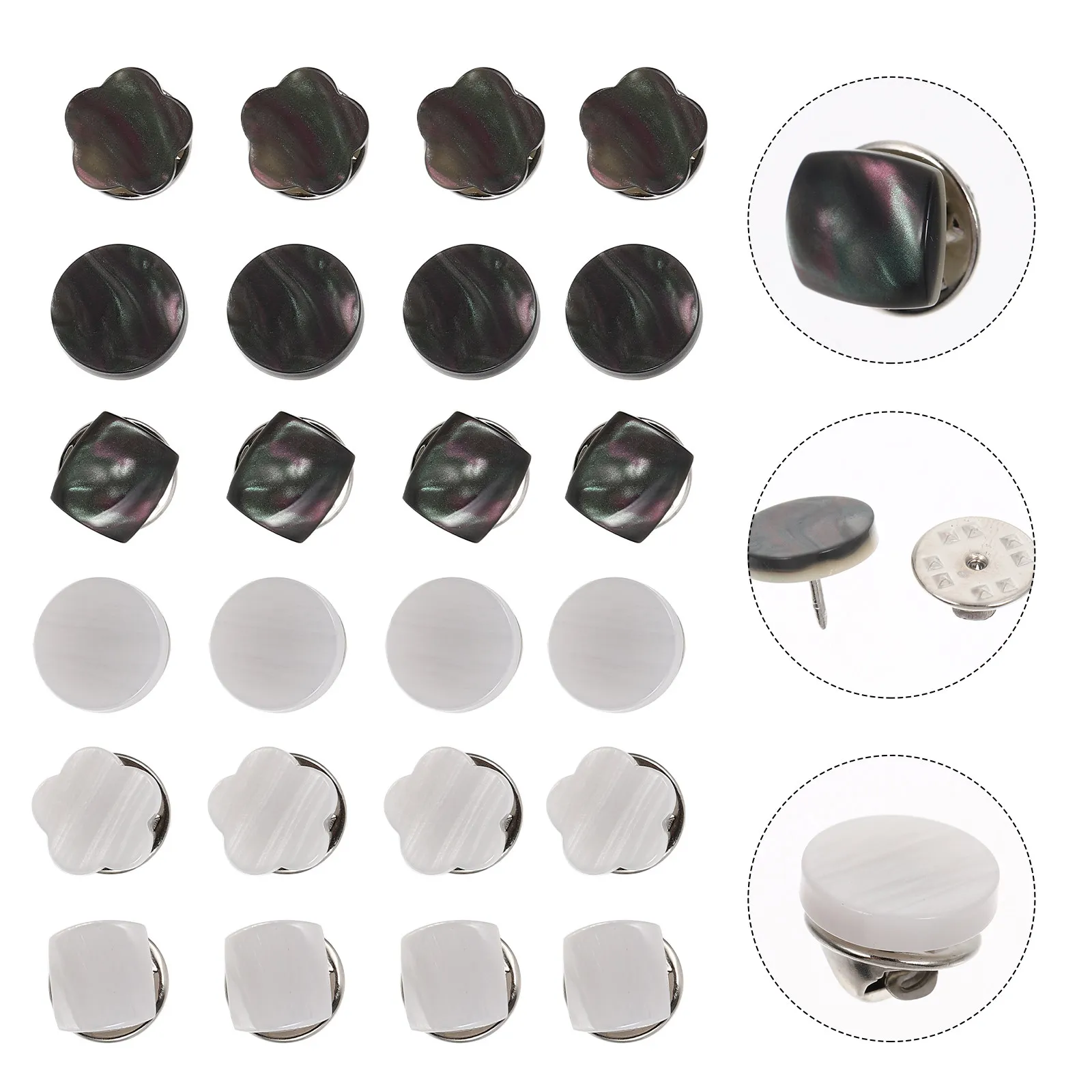 

30Pcs Anti-Exposure Buttons Exquisite Decorative Brooch Pins for Clothing Accessories Collar Safety Buckles Lapel Pin Shawl