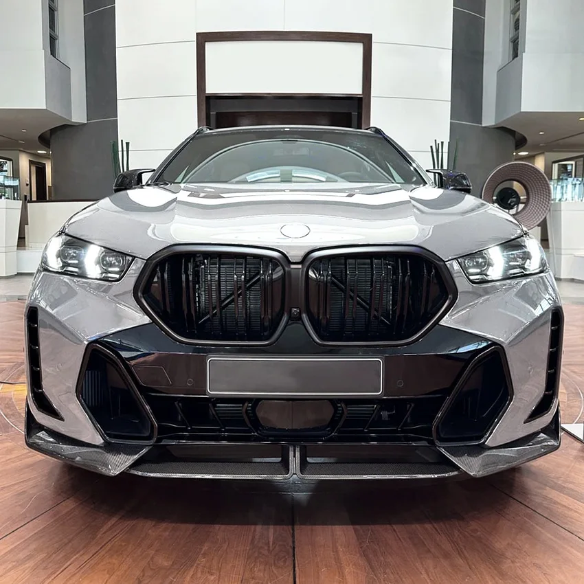 

Gloss Black Car Front Bumper Lip Spoiler Splitter For BMW X6 G06 M-Sport xDrive40d 40i 30d M60i 2023 2024 2025 LCI 3PCS Bodykits