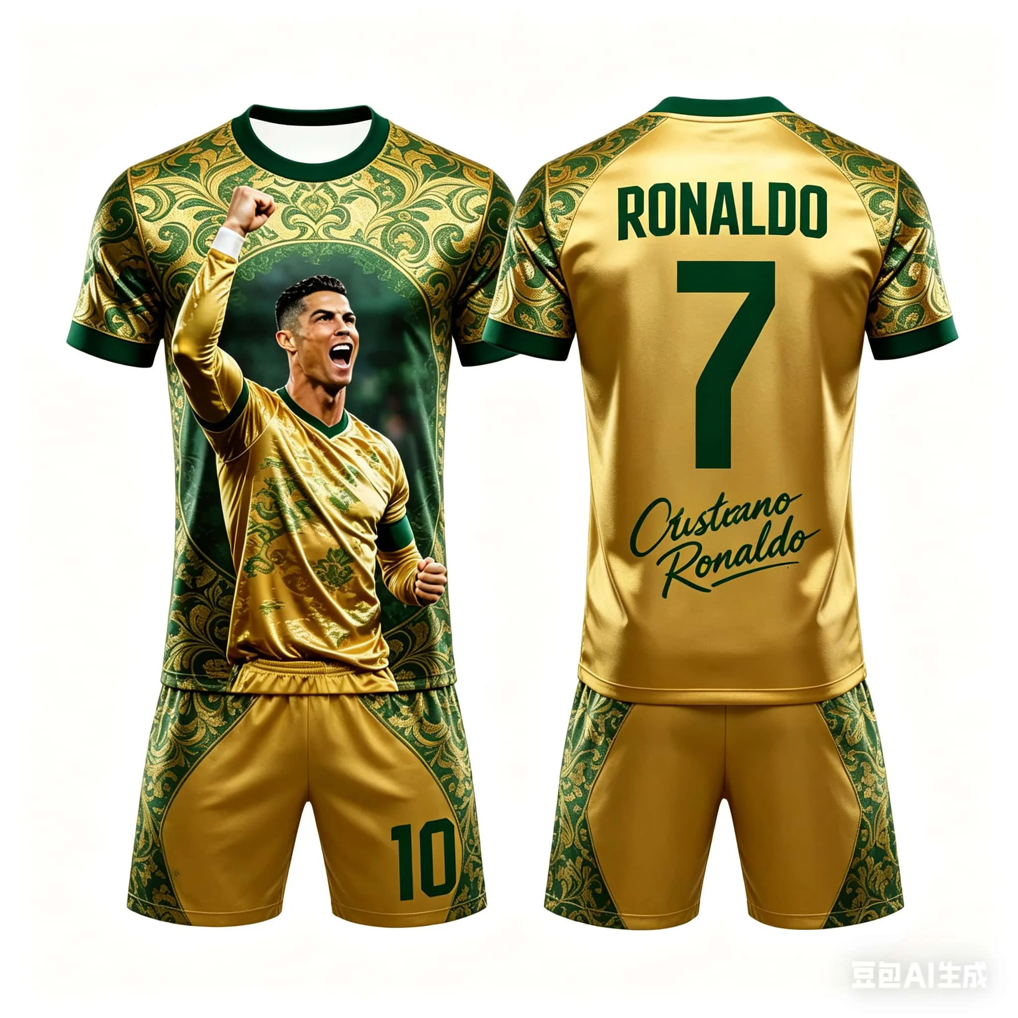 Beliebte KI-Technologie 2026 # 7 Ronaldo Sommer Kinder- und Erwachsenen-Set Eltern-Kind Kurzarm-Shorts Fußballtrikot Paar-Stil Unisex – Detail 9